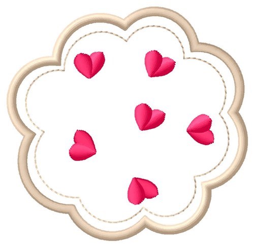 Heart Cookie Machine Embroidery Design