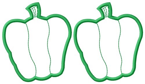 Green Peppers Machine Embroidery Design