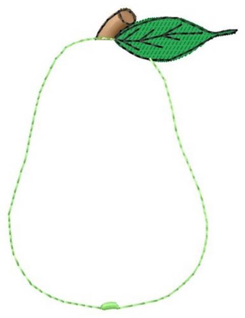Picture of Pear Outline Machine Embroidery Design