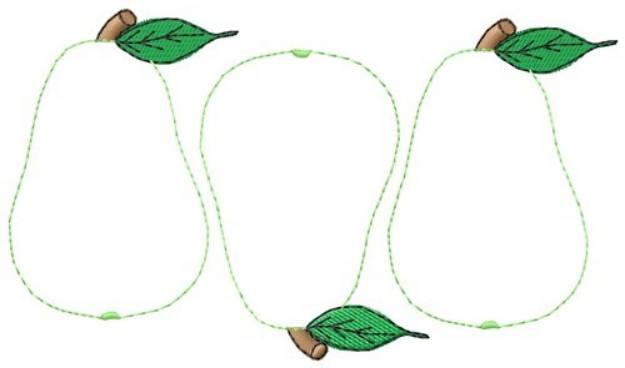 Picture of Pear Outlines Machine Embroidery Design
