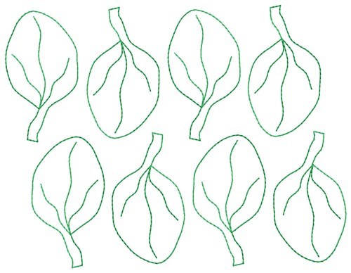 Spinach Leaves Machine Embroidery Design