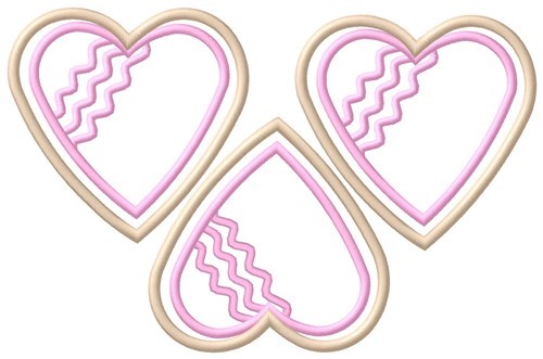 Heart Cookies Machine Embroidery Design