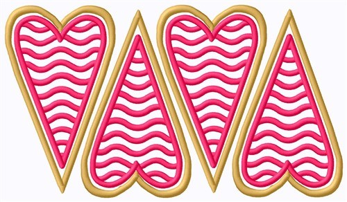 Heart Cookies Machine Embroidery Design