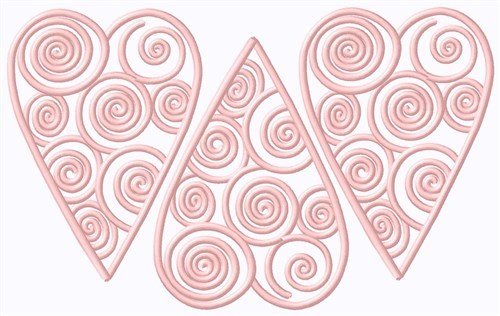 Heart Swirl Cookies Machine Embroidery Design