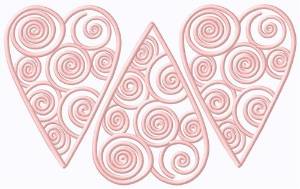 Picture of Heart Swirl Cookies Machine Embroidery Design