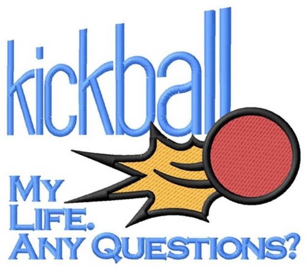 Picture of Kickball Life Machine Embroidery Design