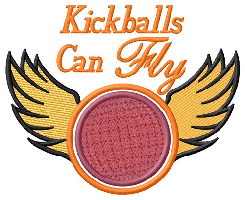 Fly Kickball Machine Embroidery Design