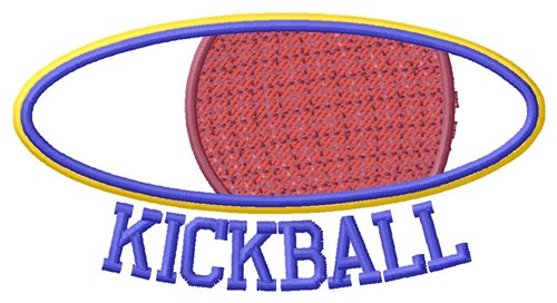 Oval Kickball Machine Embroidery Design