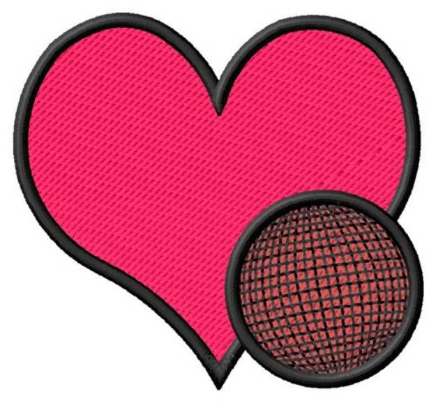 Picture of Heart Kickball Machine Embroidery Design