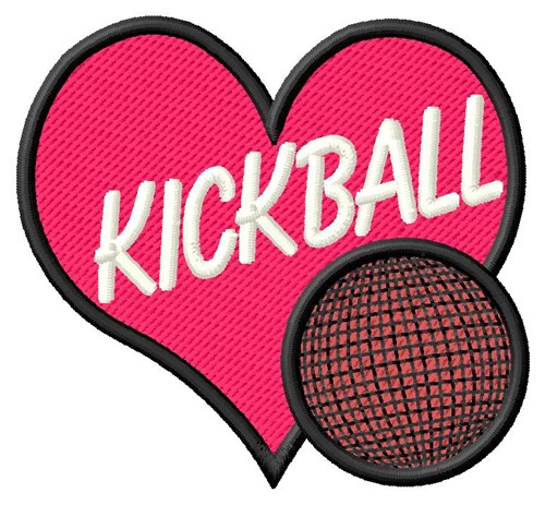Kickball Heart Machine Embroidery Design