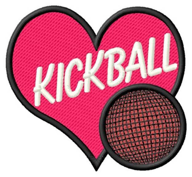 Picture of Kickball Heart Machine Embroidery Design