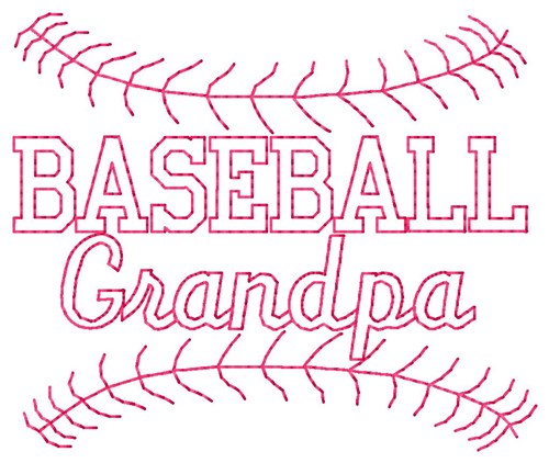 Baseball Grandpa Machine Embroidery Design