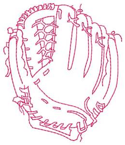 Picture of Baseball Glove Machine Embroidery Design