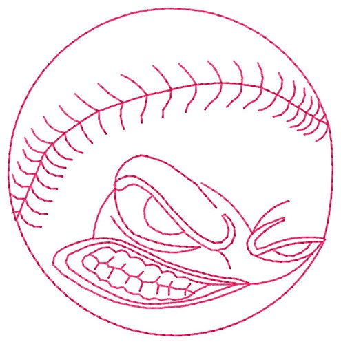 Angry Baseball Machine Embroidery Design