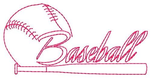 Baseball Bat Machine Embroidery Design
