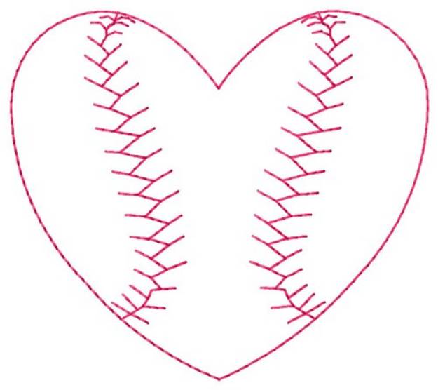 Picture of Heart Baseball Machine Embroidery Design