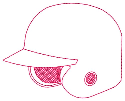 Batter Helmet Machine Embroidery Design