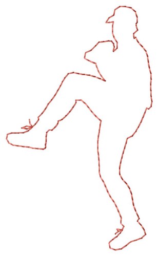 Pitcher Outline Machine Embroidery Design