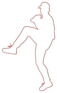 Picture of Pitcher Outline Machine Embroidery Design