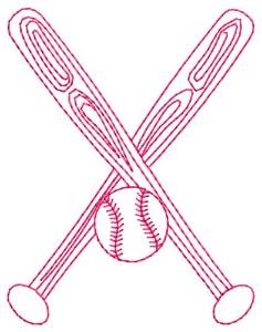 Picture of Crossed Bats Machine Embroidery Design