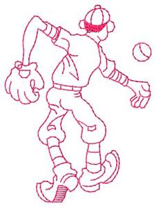Picture of Goofy Pitcher Machine Embroidery Design