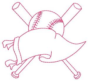 Picture of Baseball Pennant Machine Embroidery Design