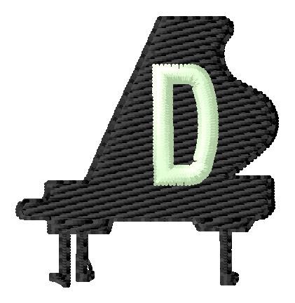 Grand Piano D Machine Embroidery Design