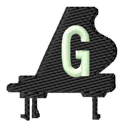 Grand Piano G Machine Embroidery Design