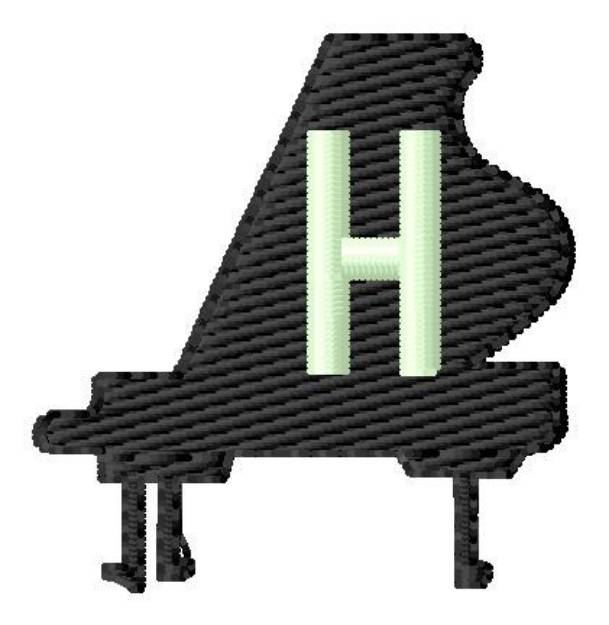 Picture of Grand Piano H Machine Embroidery Design