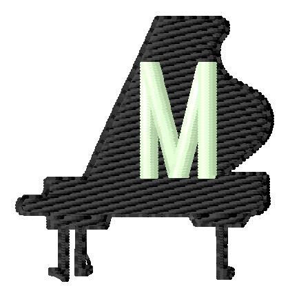 Grand Piano M Machine Embroidery Design