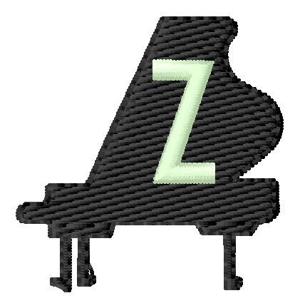 Grand Piano Z Machine Embroidery Design