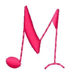 Picture of Music M Machine Embroidery Design