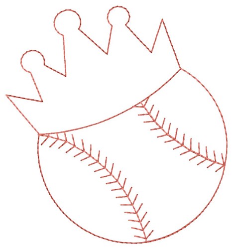 Baseball King Machine Embroidery Design