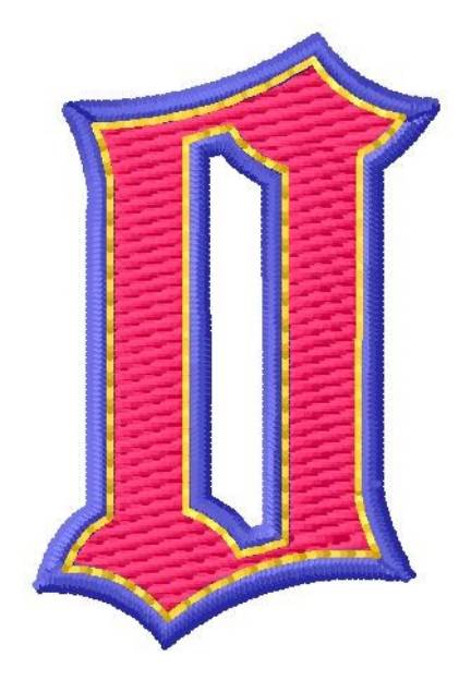 Picture of Baseball Font 0 Machine Embroidery Design