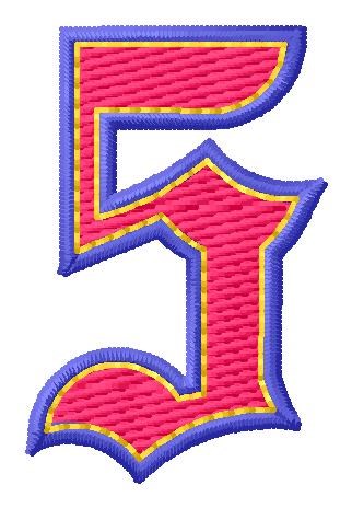 Baseball Font 5 Machine Embroidery Design