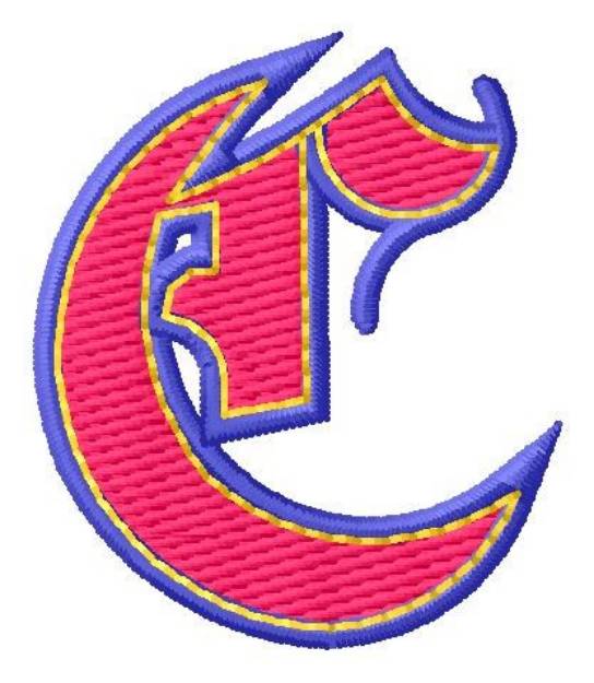 Picture of Baseball Font C Machine Embroidery Design