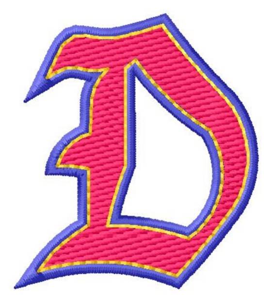 Picture of Baseball Font D Machine Embroidery Design