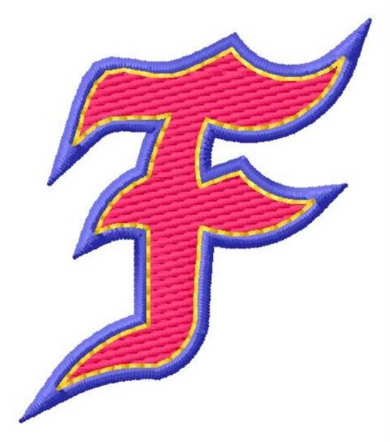 Picture of Baseball Font F Machine Embroidery Design