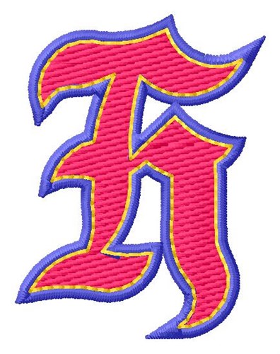 Baseball Font H Machine Embroidery Design