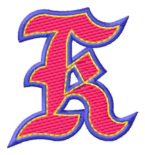 Baseball Font K Machine Embroidery Design