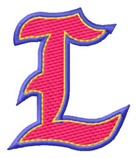 Picture of Baseball Font L Machine Embroidery Design