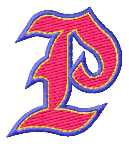 Baseball Font P Machine Embroidery Design