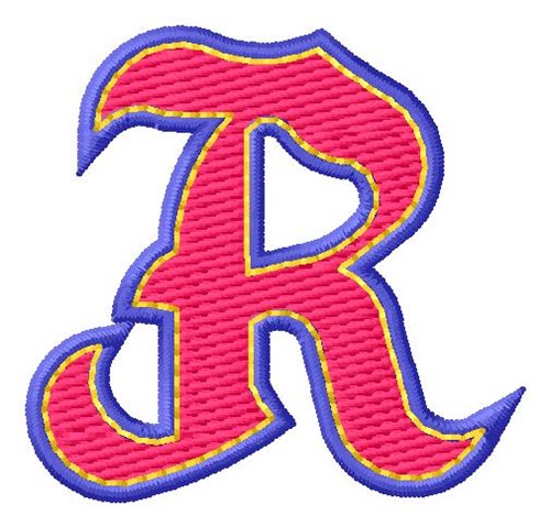 Baseball Font R Machine Embroidery Design