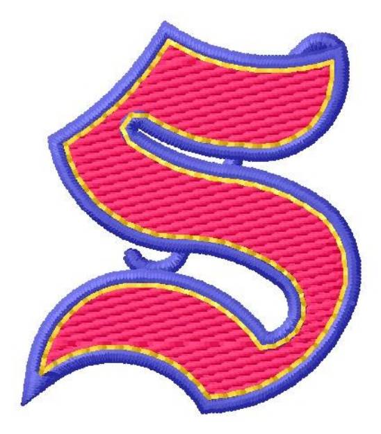 Picture of Baseball Font S Machine Embroidery Design