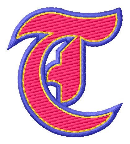 Baseball Font T Machine Embroidery Design