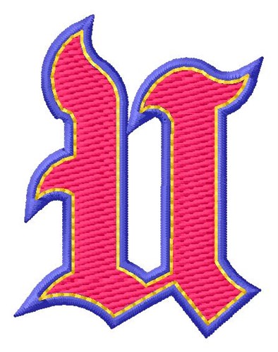 Baseball Font U Machine Embroidery Design