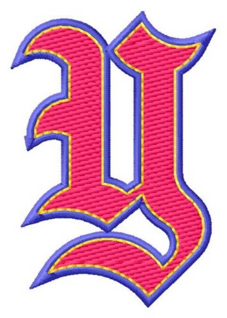 Picture of Baseball Font Y Machine Embroidery Design