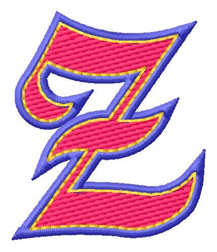 Baseball Font Z Machine Embroidery Design