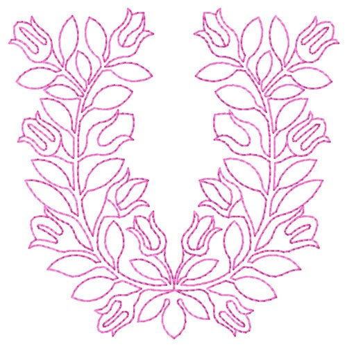 Roses Outline Machine Embroidery Design