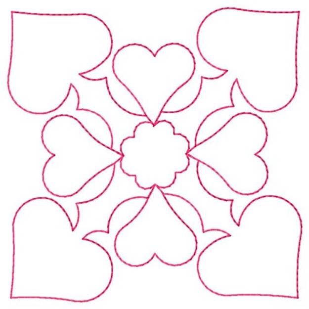 Picture of Hearts Outline Machine Embroidery Design